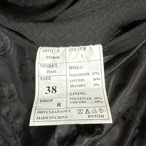 Enzo Tovare Italy Mens Frank Long Car Coat 38 R Black Cotton Blend Classic - Picture 10 of 10